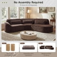 thumbnail image 4 of Christopher Knight Home 123" Modern Curved Compressed Sectional Sofa, 4 Seats Modular Couch, Brown, 4 of 10