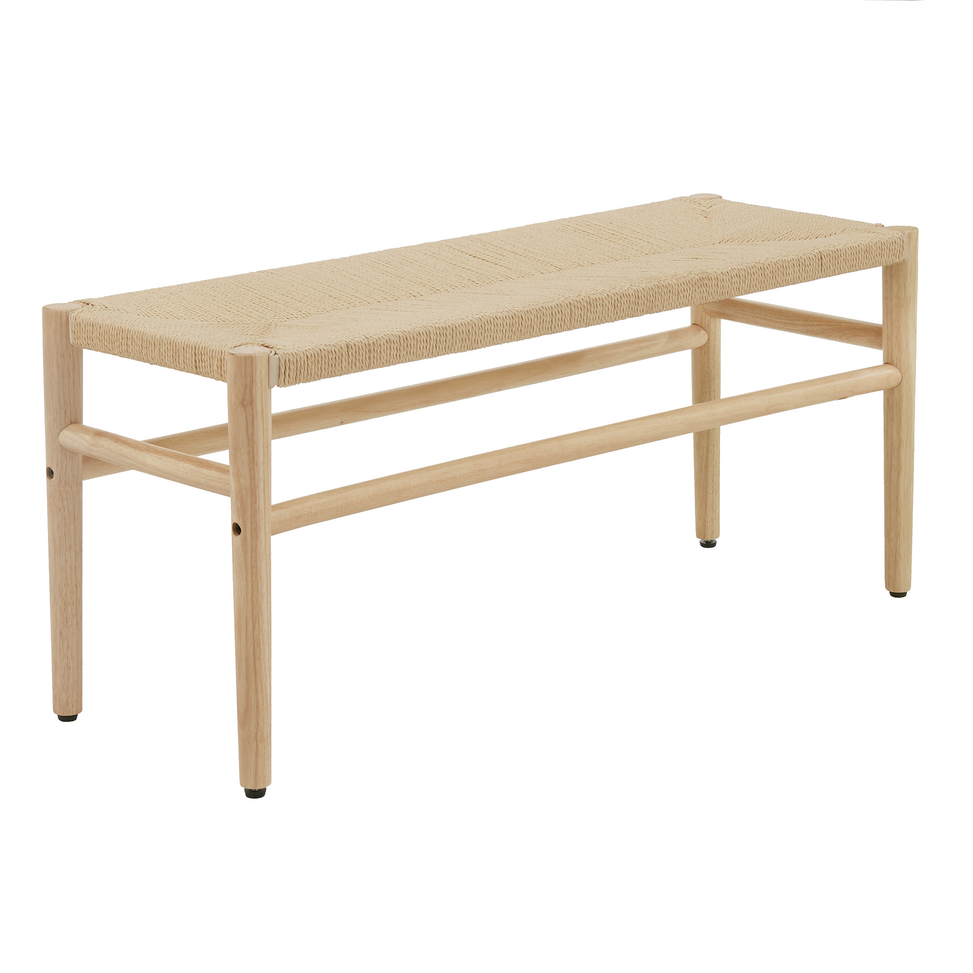 Weston Home Rovinj Solid Wood Bench with Weave Rope
