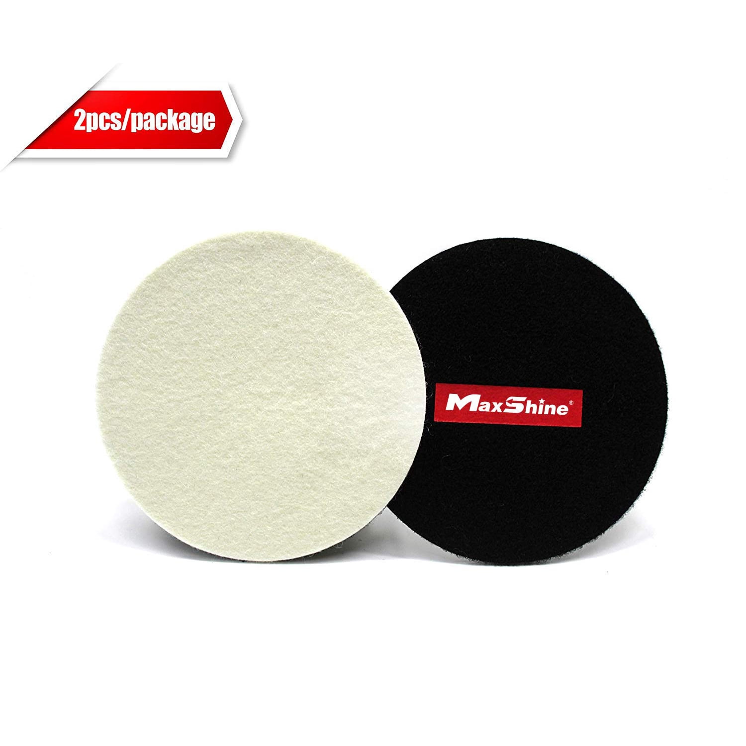 Maxshine 2pcs Pure Woolen Felt Glass Wool Polishing Pad (Dia 5