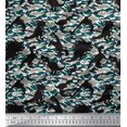 thumbnail image 1 of Soimoi Satin Silk Fabric Camouflage Texture & Dinosaur Jungle Printed Fabric 1 Yard 42 Inch Wide, 1 of 1