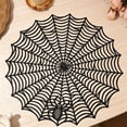thumbnail image 6 of 15 Inch Halloween Round Placemat, Hollow Out Decorative Table Mat, Black Spider Web Style Table Centerpiece for Halloween Dinner Party, Kitchen Dining Table, Bar, Cafe and Holiday Home Decor, 6 of 8