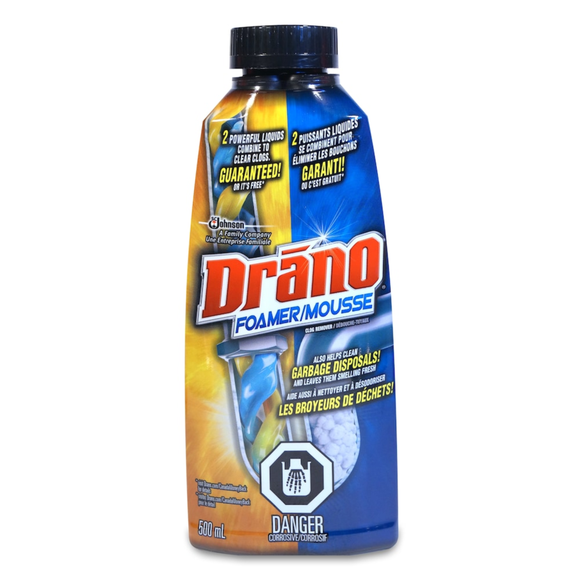 Drano Dual-Froce Foamer Clog Remover 500 mL