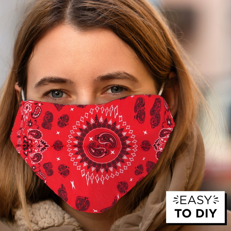 Styled Basics Red Paisley Bandana, Unisex, Adult, 100% Cotton, 22 Styled Basics Red Paisley Bandana, Unisex, Adult, 100% Cotton, 22