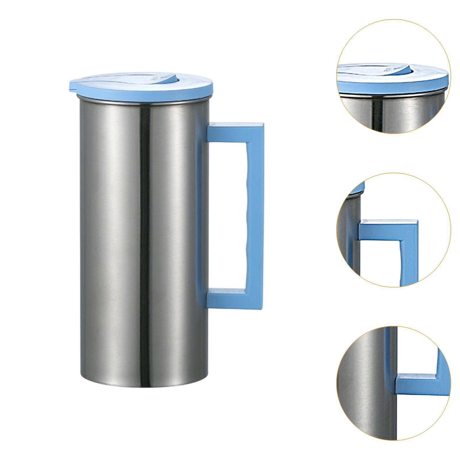 Fancyes Stainless Steel Pitcher Carafe 1800 ml Household Tea Kettle Metal Pitcher Water Jug for Gatherings Juice Milk Blue