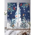 thumbnail image 3 of Christmas Snowman Sheer Curtains 84 inches Long, Classic Winter Christmas Tree Deep Blue Light Filtering Sheer Window Curtains Rod Pocket Voile Drapes for Bedroom Living Room, 2 Panels 52"W x 84"L, 3 of 7