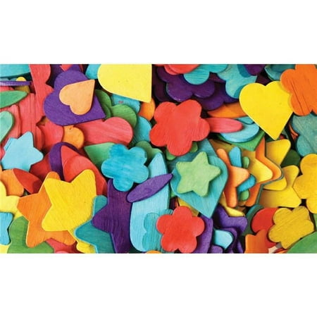 UPC: 0194629008629 | Creativity Street Wood Party Shapes Assorted Colors 1/2  to 2  200/Pack 3 Packs (CK-3604-3)