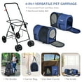 thumbnail image 4 of Infans 4-in-1 Double Pet Stroller w/ Detachable Carrier Travel Carriage for Cats Blue, 4 of 7