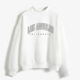 thumbnail image 2 of CUZIBR Womens Sweatshirt Letter Print Graphic Long Sleeve Loose Mockneck Sweatshirts Retro Pullover Top Fall Winter Clothes,White, 2 of 4
