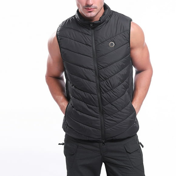 Men's Coats And Jackets Hooded Men's Camouflage Outdoor Sports Usb Three-Speed Temperature Control Warm Back Heating Vest Black M JE