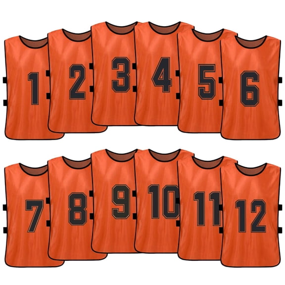 Sorven Numbered Soccer Jerseys Numbered Football Bibs, Polyester Quick Drying Soccer Jerseys Football Pinnies Team Training Practice Sports Vest Fit for Football, Basketball, Volleyball,