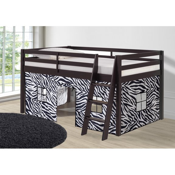 Alaterre Roxy Junior Loft - Espresso with Zebra Bottom Tent
