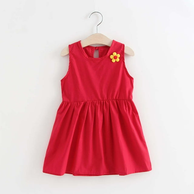 DPTALR Robe d'Été Sans Manches pour Bébé Fille, Robe Débardeur Vêtements pour Enfants