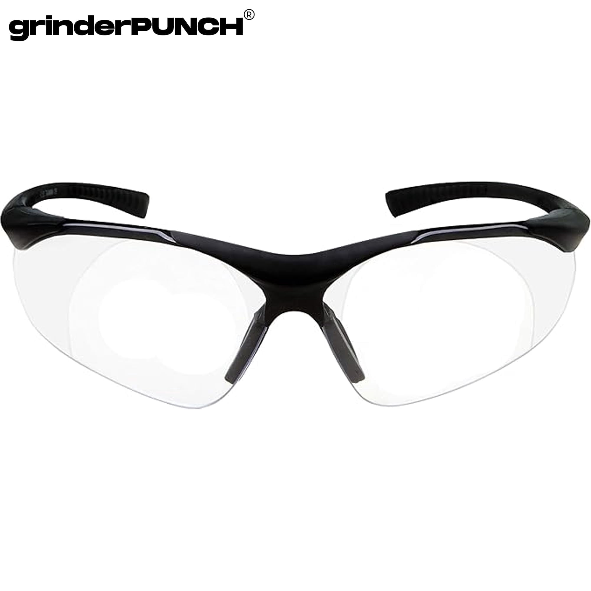 GRINDERPUNCH Full Lens Magnification Safety Glasses Readers ANSI Z87 Impact Resistant Diopter Magnifying Reading Glasses - 1.00