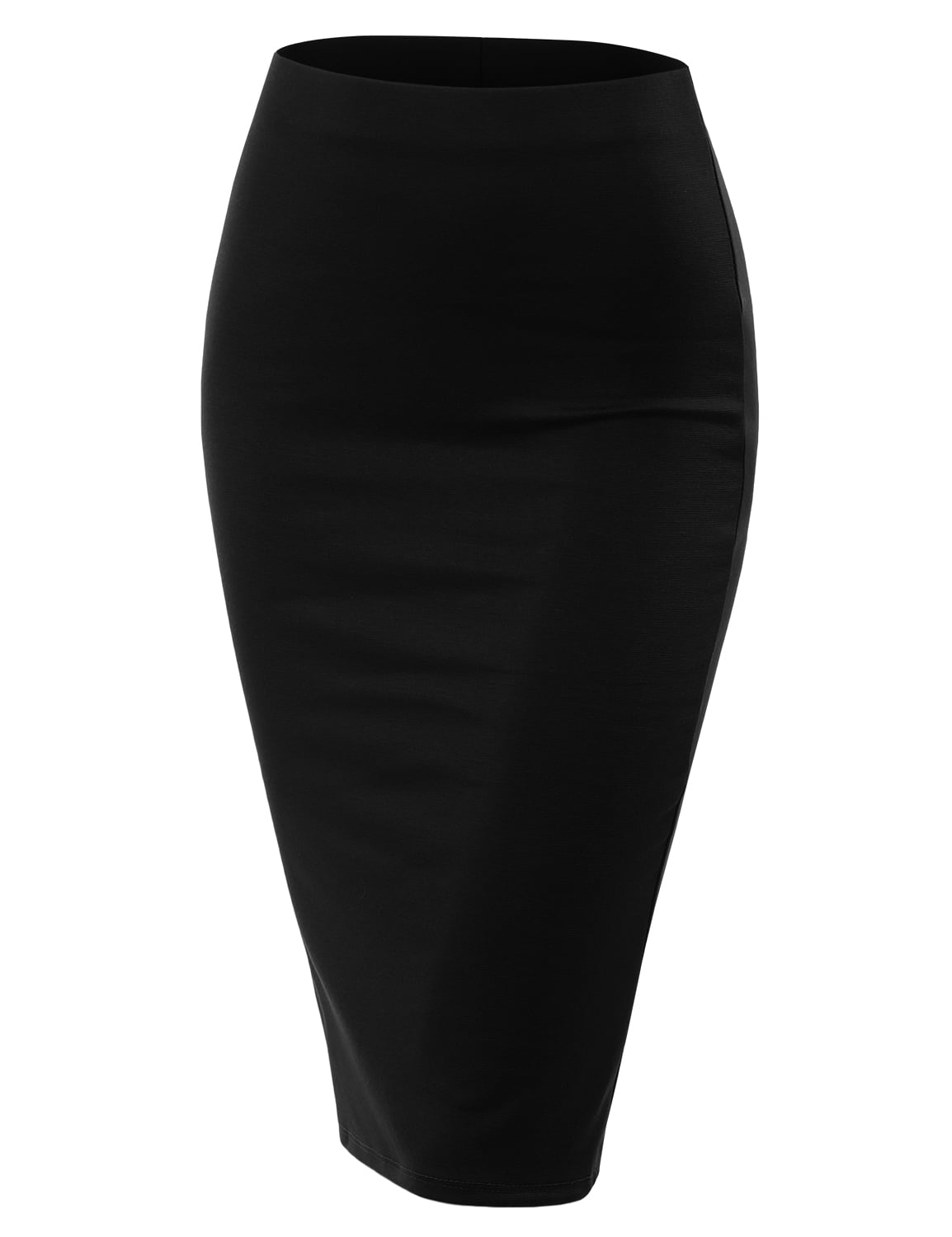 Doublju Women's Stretchy Midi Pencil Skirts (Plus Size Available ...