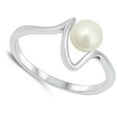 thumbnail image 4 of Freshwater Simulated Pearl Wave Ring .925 Sterling Silver Band Jewelry Female Male Unisex Size 6, 4 of 4