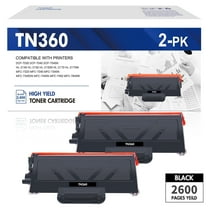 TN360 2-Pack High Yield Toner Cartridge Compatible for Brother TN360 TN-360 TN330 TN-330 to use with HL-2140 HL-2170W MFC-7840W MFC-7340 MFC-7440N MFC-7345N DCP-7030 DCP-7040 Printer Ink