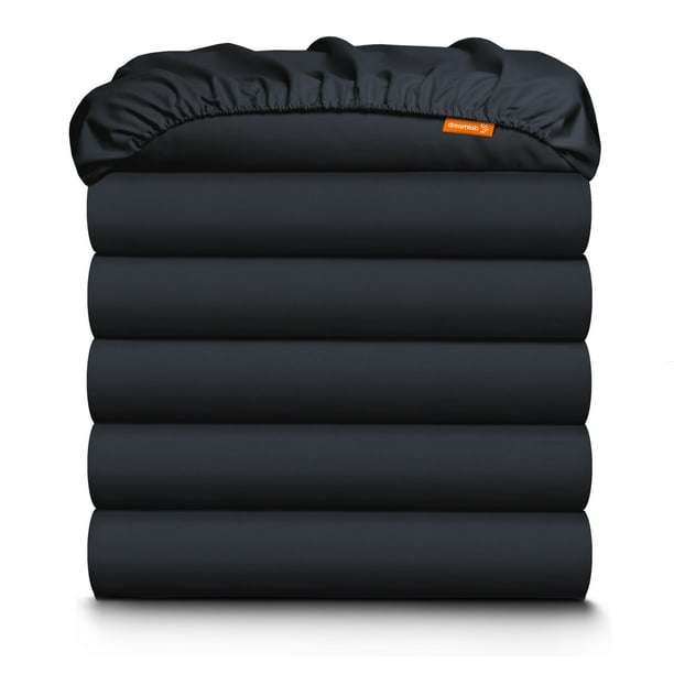 Dreamlab 6 Sábanas Bajeras Ajustables Premier 1800 Collection Pack DE Sábanas DE Cajón con Bolsillo Profundo Microfibra DE Lujo Tamaño King Size Grafito
