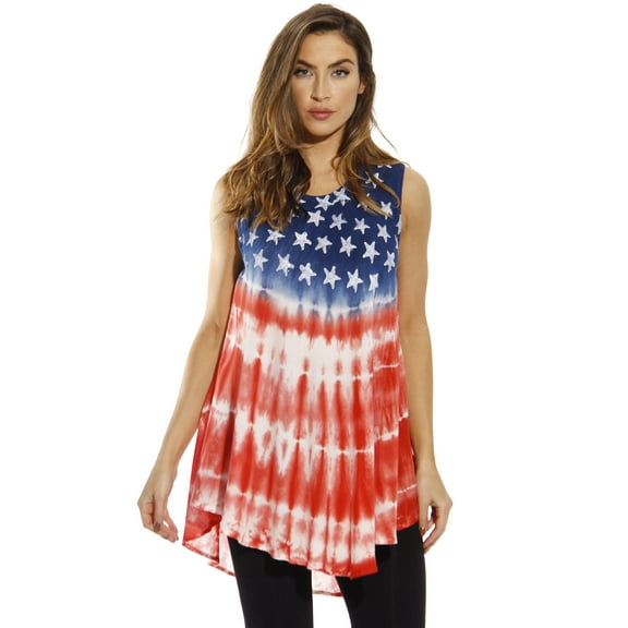 Riviera Sun American Flag Top / Tops for Women (American Flag 2, Small)