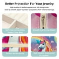 thumbnail image 3 of Rainbow Unicorn Travel-Portable Square Jewelry Organizer Storage Box - Rings, Earrings, Necklaces, and Bracelets Holder for Girls and Women, 3 of 6