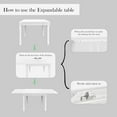 thumbnail image 4 of TOTAL Outdoor Aluminum Extendable Patio Adjustable Dining Table with E-Coating for 4-6 People, Ideal for Garden, Lawn, Porch, or Bistro, Ivory White, 4 of 6