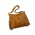 thumbnail image 4 of EliteGoogv Crossbody Bags For Women Sleek Tassel Fringe Adjustable Strap Womens Crossbody Bags Shoulder Satchel Bags Spacious Main Compartment Casual Handbags Brown, 4 of 4