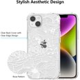 thumbnail image 3 of for iPhone 14 Plus Case 6.7 Inch Cute Phone Case Floral Rose Aesthetic Flower Clear Case for Women Girls Slim Pattern Anti-Yellow Shockproof Protective TPU Bumper Case, White, 3 of 13