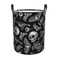 thumbnail image 1 of Balery Skull bird bat spider Cesta de ropa redonda con asas, impermeable, independiente, para ropa, juguetes, dormitorio y familia-Medium, 1 of 6