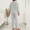 thumbnail image 5 of Baqcunre Women's Two Piece Trousers Of Pure Color Long Sleeve Winter Plush Sweater Knitting Set,Size S-XL,Womens Pajama Sets,Outfits for Women,Lounge Sets for Women,Womens Fashion,Womens Clothes,Grey, 5 of 8