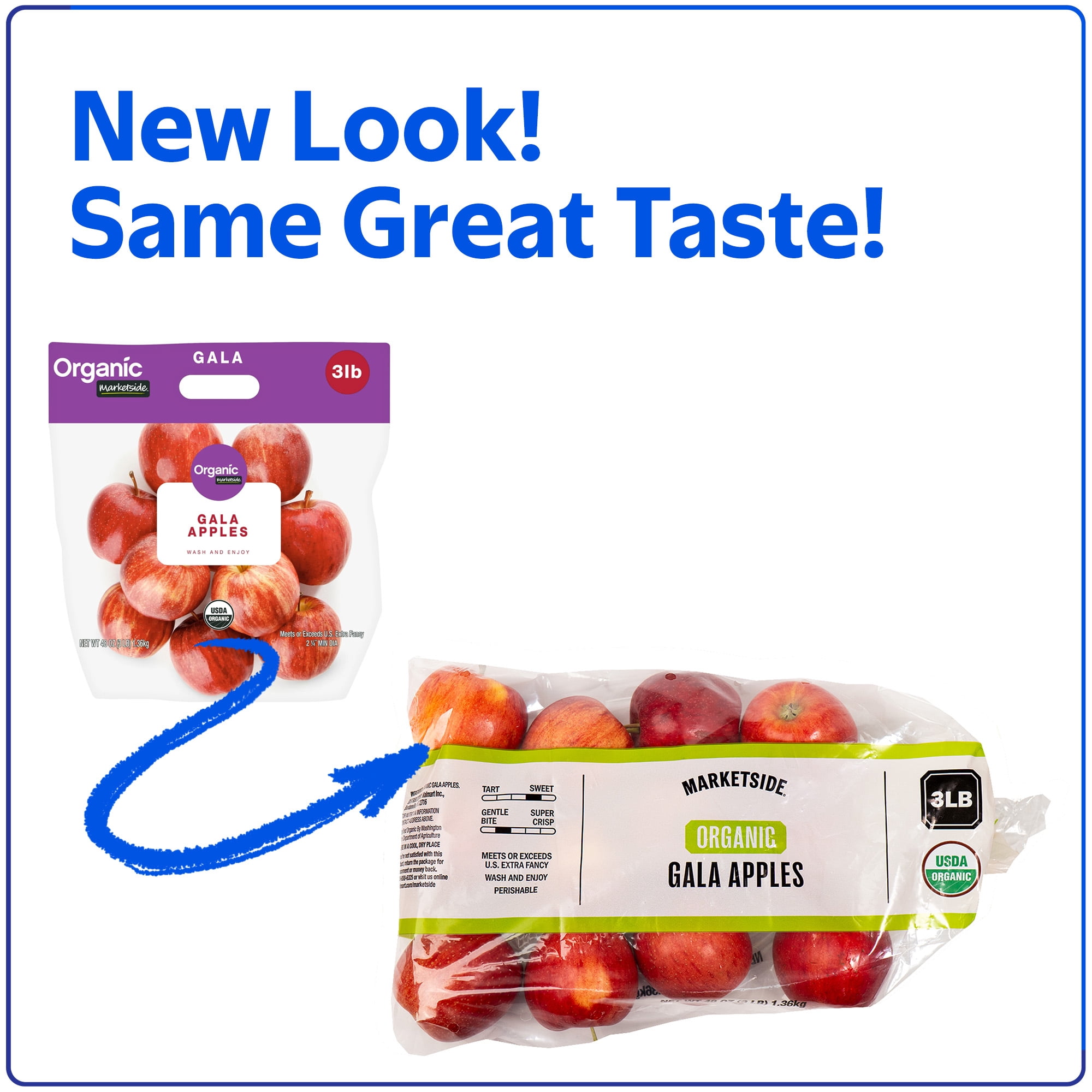 Fresh Organic Gala Apples, 3 lb Bag