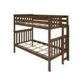 thumbnail image 3 of Max & Lily Solid Wood Twin over Twin Bunk Bed with Ladder on End For Kids, Walnut, 3 of 12