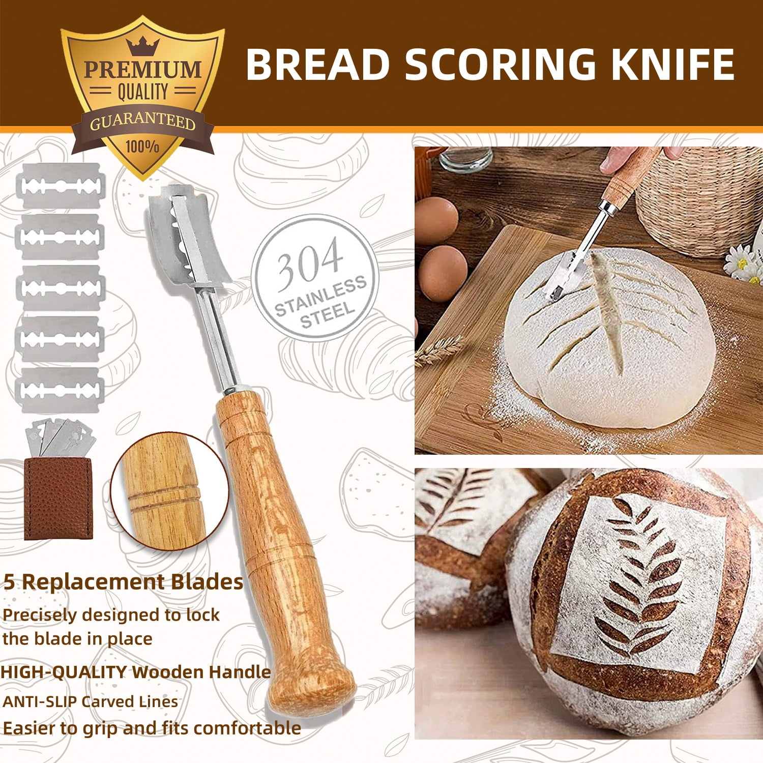 Simperf 14pcs Sourdough Starter Kit, Bread Proofing Basket Set, Natural Rattan Baskets with Sourdough Jar for Making Baking Fermentation, Bread Making Tools Kit Banneton Proofing Basket