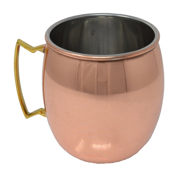 4.25" Smooth Bulk Copper Clad Moscow Mule Mug with Brass Handle 16 oz