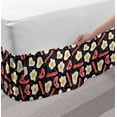 thumbnail image 2 of Bacon Bed Skirt, Yummy High Protein Breakfast Concept with Scrambled Eggs and Fried Bacon Pattern, Elastic Bedskirt Dust Ruffle Wrap Around for Bedding Decor, 4 Sizes, Multicolor, by Ambesonne, 2 of 2