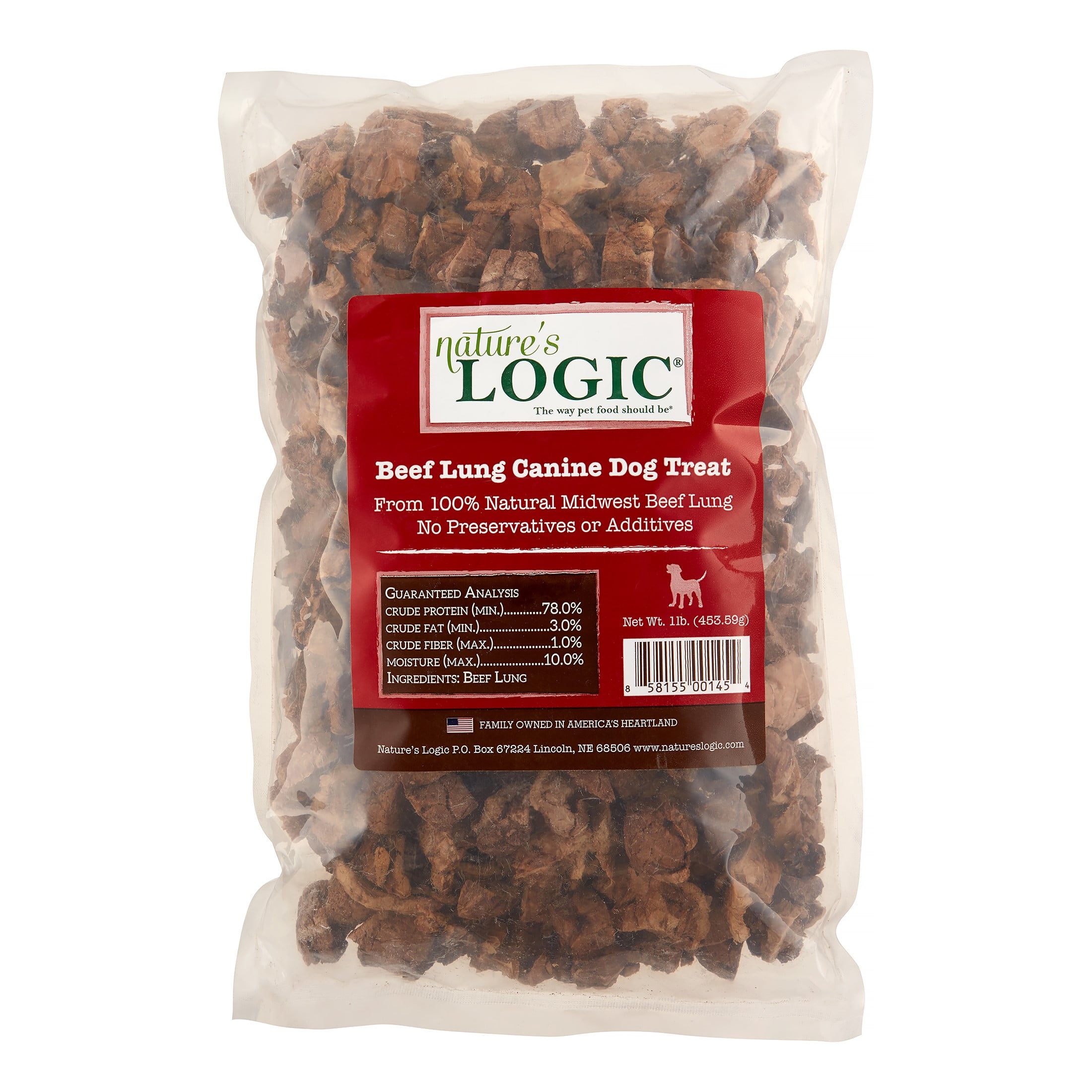 Nature's Logic Beef Lung Dog Treats, 1 Lb