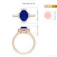 thumbnail image 5 of ANGARA Lab Grown 2 Ct Prong-Set Blue Sapphire Halo Engagement Ring for Women in 14K Rose Gold (Size-9x7mm) | September Birthstone, Anniversary, Jewelry Gift for Women | Lab-Grown Blue Sapphire Ring, 5 of 8