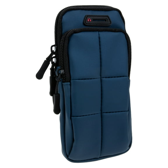 HEATSHAKING Polyester Arm Cellphone Pouch Blue 1Set 7.1x3.7in For Women Running Biking Jogging