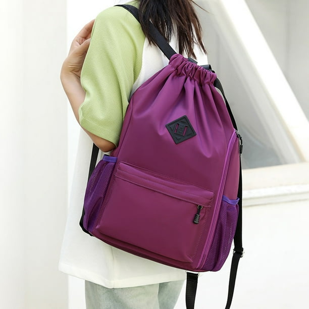 Mochila deportiva con cordón, mochila de gimnasio de gran capacidad, bolsa informal para mujeres y hombres Mochila deportiva