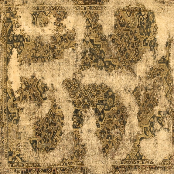 Ahgly Company Indoor Square Abstract Brown Modern Area Rugs, 4' Square