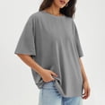 thumbnail image 6 of beishanbush Summer Sales Saving $10 Casual Workout T Shirts Tops Women's Oversized T-Shirt,Half Sleeve Boxy Neck Loose Overcut Shoulders Casual Under $10, 6 of 8