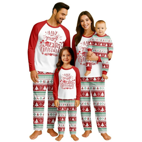 Onlypjs Matching Family Christmas Pajamas for Men, Women and Couples– Holiday Pajama Sets with Fair Isle Print Pants – Couples & Family Matching Christmas Pajamas
