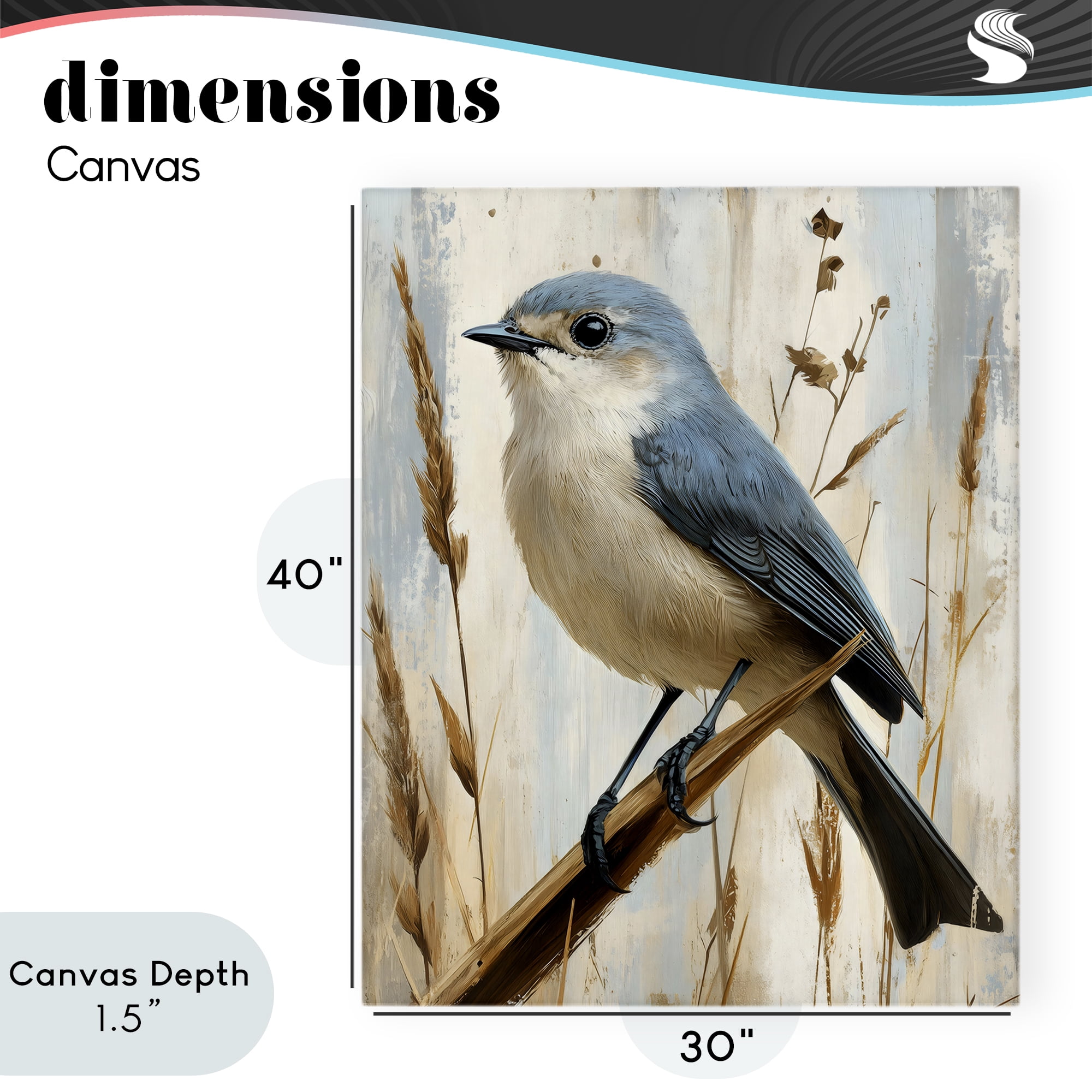 Stupell Industries Bluebird on Tall Glass Perch Canvas Wall Art, design by Creative Studio