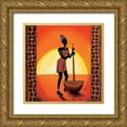 thumbnail image 1 of Dahlke, Izabella 26x26 Gold Ornate Wood Framed with Double Matting Museum Art Print Titled - Cooking Girl I, 1 of 4