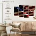 thumbnail image 4 of Elephant Stock Rippled American Flag Wall Art - Horizontal Multi Panel Canvas - Living Room Wall Decor - Flags Multi Panel - Red And Blue Decor - 75" x 48", 4 of 4
