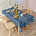 thumbnail image 2 of Blue Geometric Pattern with Elephants Rectangle Tablecloth 60"x120",Waterproof Polyester Rectangle Table Cloth, Wipeable Spillproof Polyester Tablecloth for Dining, Camping, Indoor and Outdoor, 2 of 6
