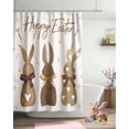 thumbnail image 4 of Happy Easter Shower Curtain Bunny Bathroom Curtains with Hooks, Waterproof Fabric Flower Carrot Rabbit Shower Curtains Set for Bathroom Bathtubs Seasonal Spring Holiday Decor Gift 36x72 Inch, 4 of 6