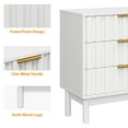 thumbnail image 4 of Sunvivi Fluted 3 Drawer Dresser, Wood Closet Organizer for Bedroom, Living Room, Entryway, White, 4 of 8
