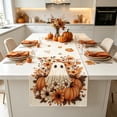 thumbnail image 5 of PoyoKee Halloween Table Runner 72 x 13 inch, Black Orange Striped Decorative Runner for Dining Table, Farmhouse Kitchen Decor, Halloween Decorations, 5 of 6