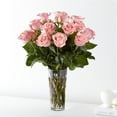 thumbnail image 2 of Long Stem Pink Rose Bouquet - 12 Pink Roses, 2 of 4