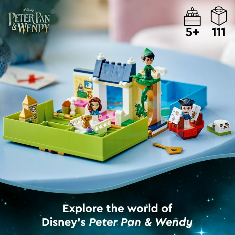 LEGO Disney Peter Pan & Wendy's Storybook Adventure 43220 Portable Playset  with Micro Dolls and Pirate Ship, Travel Toy for Kids ages 5 Plus 