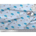 thumbnail image 3 of Soimoi Blue Silk Fabric Clouds & Bird Print Sewing Fabric Yard 44 Inch Wide, 3 of 3